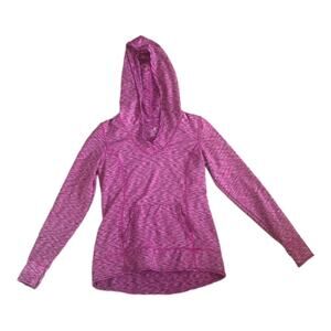 Tangerine woman’s medium hooded pullover sweatshirt pink space dye print